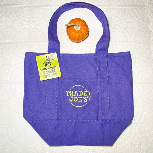 Trader Joe's Halloween Mini Totes Set of 4 - Black, Purple,Orange,Multicolor - Picture 4 of 7